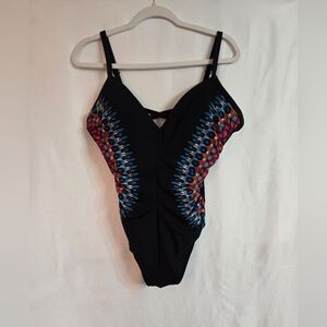 MiracleSuit Slimming Nepali Temptation Peacock Print 1 Piece Swimsuit